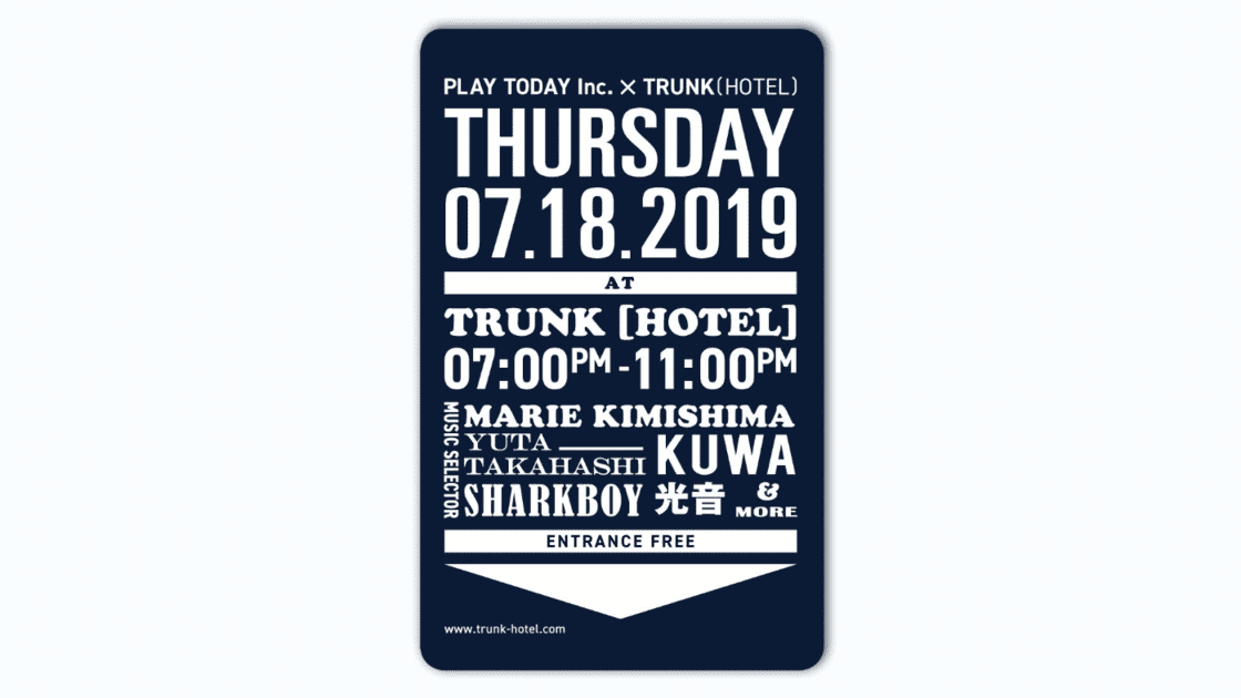 PLAY TODAY Inc.  × TRUNK(HOTEL)